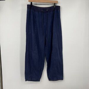 Eileen Fisher Organic cotton drawstring waist Denim Slouchy Ankle Pant Womens Si